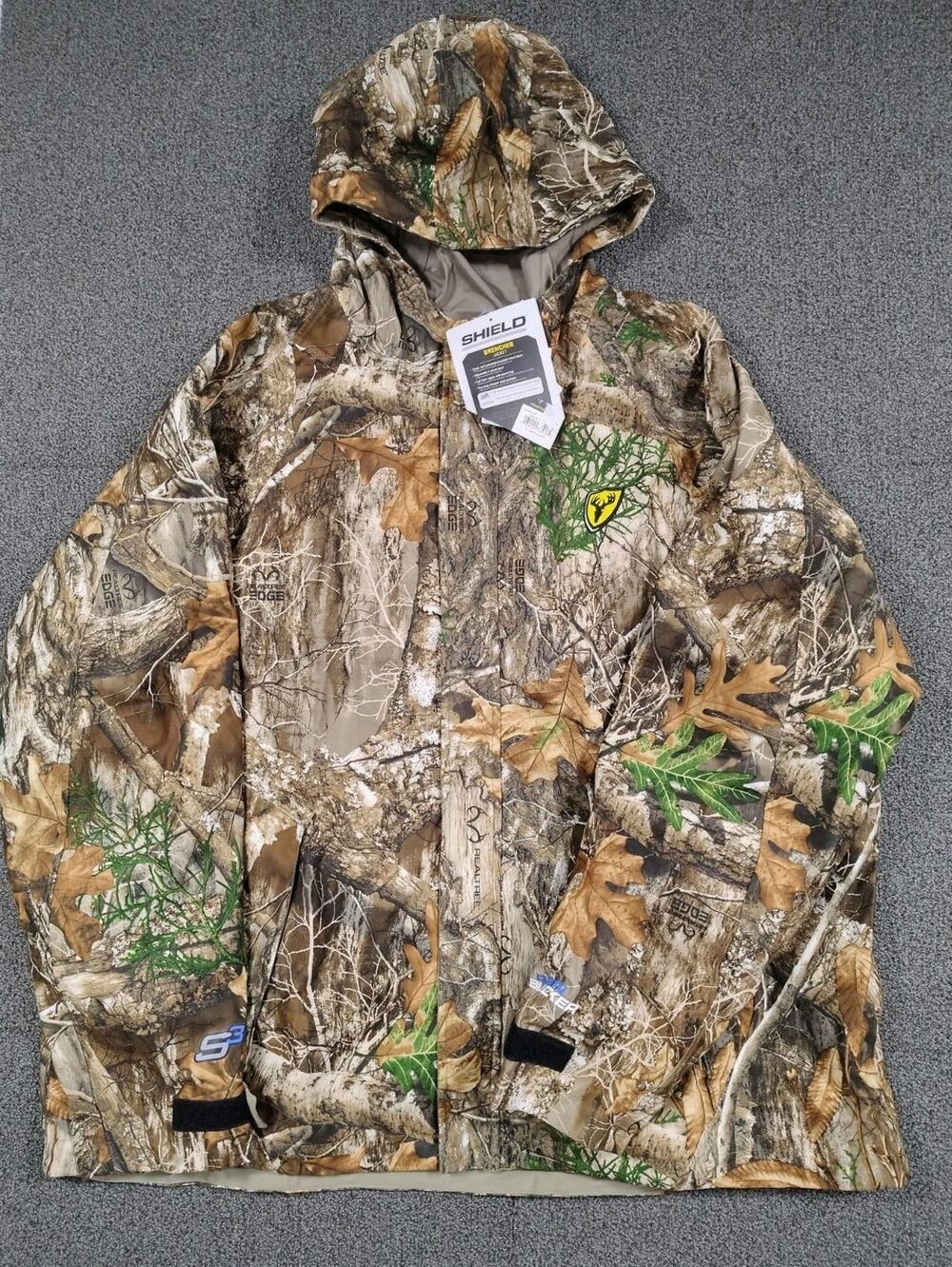 New Scent Blocker Shield Drencher Jacket Real Tree Edge 2XL Camo Rain Jacket